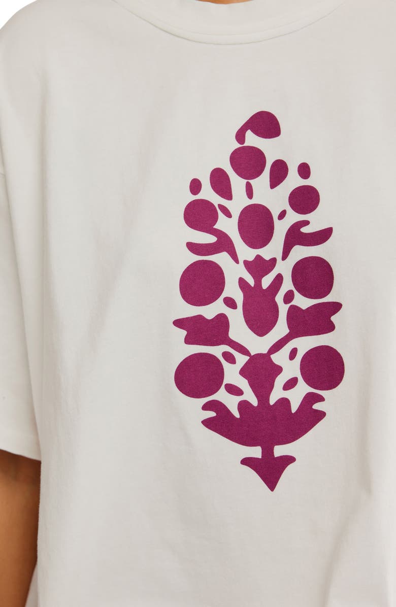 Free People FP Movement Inspire Cotton Graphic T-Shirt, Alternate, color, White/ Deep Mulberry