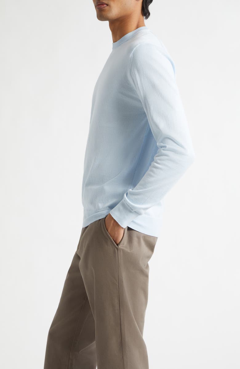 Sunspel Lightweight Cotton Crewneck Sweater, Alternate, color, Pastel Blue26
