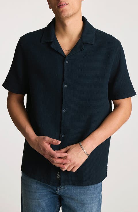 Waffle Knit Camp Shirt