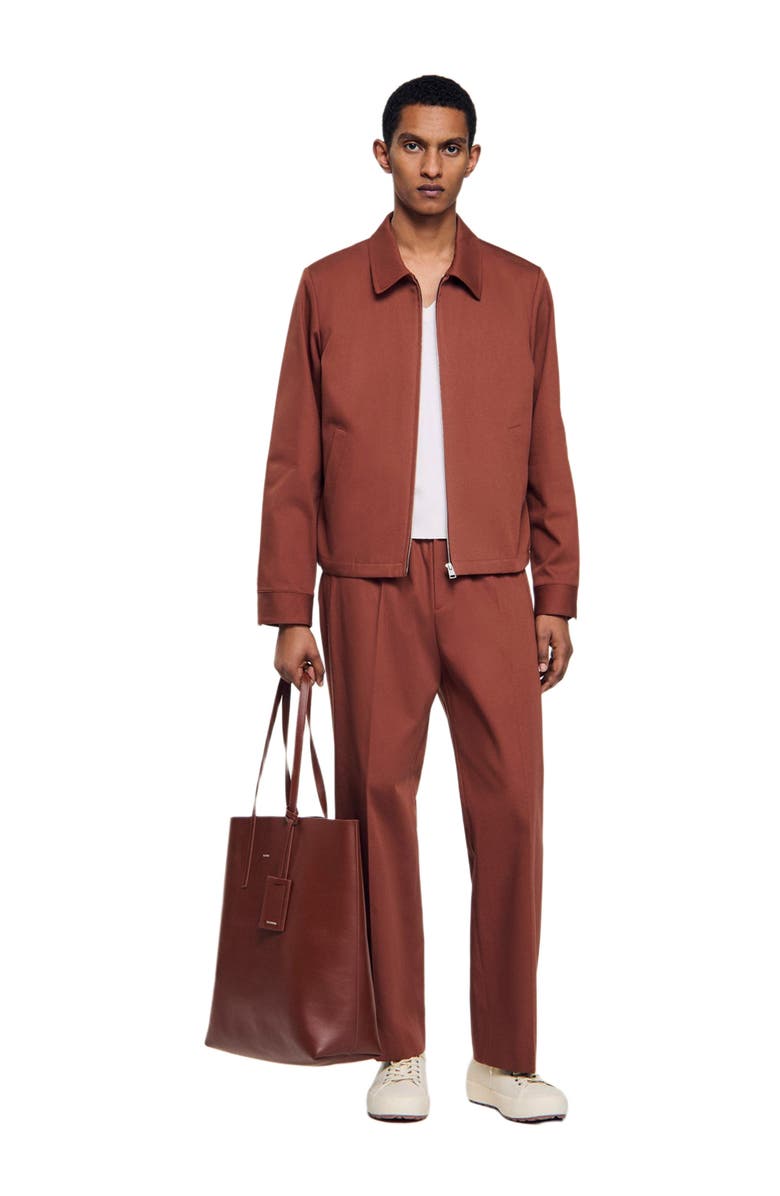 SANDRO Cotton jacket, Alternate, color, Terra