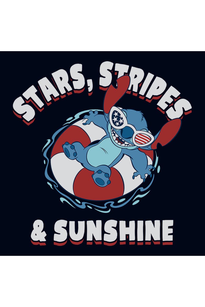 Girls' Stars Stripes and Sunshine T-Shirt, Alternate, color, Navy Blue