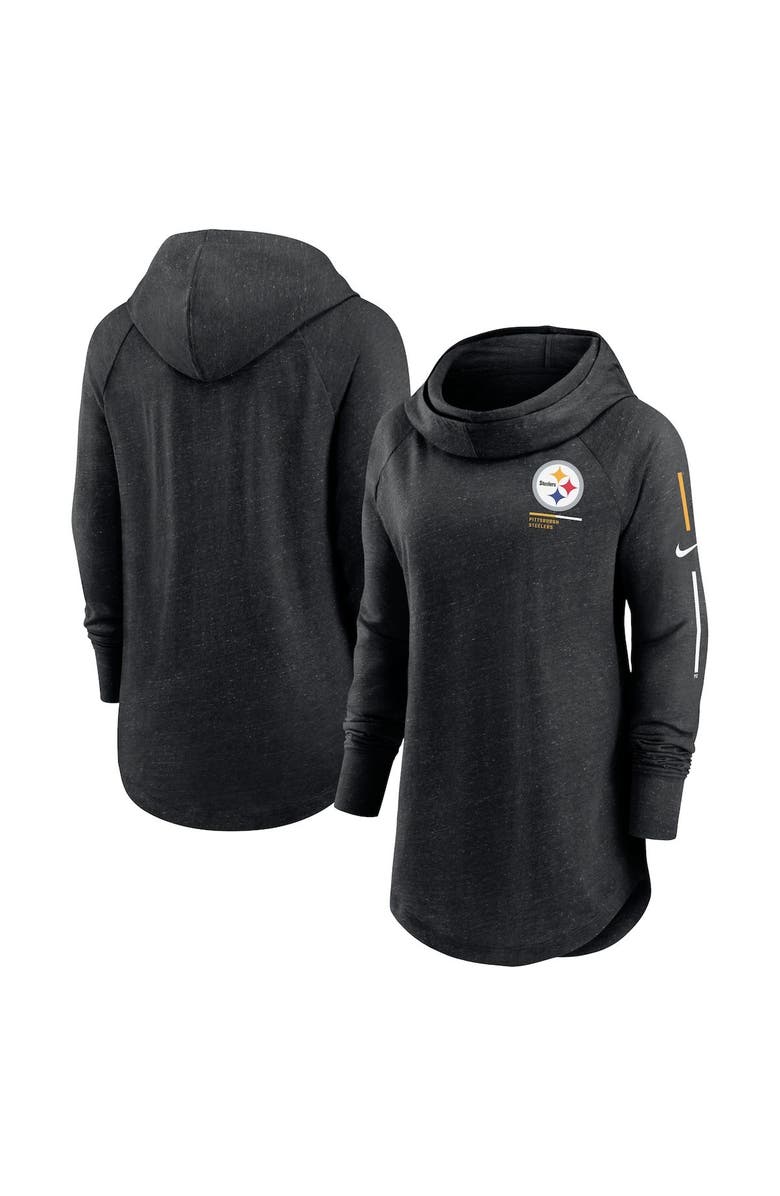 Nike Women's Nike Black Pittsburgh Steelers Minimal Statement Lightweight Raglan Funnel Neck Pullover Hoodie, Alternate, color, 