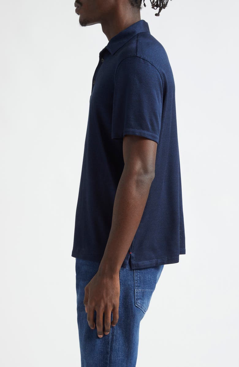 ISAIA Silk Piqué Polo, Alternate, color, Blue Scuro