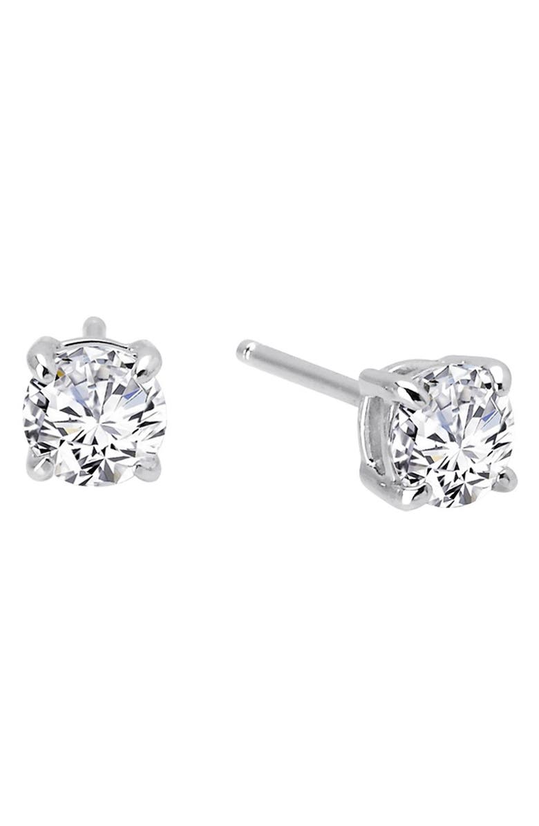 Lafonn Simulated Diamond Stud Earrings, Alternate, color, Silver/ Clear