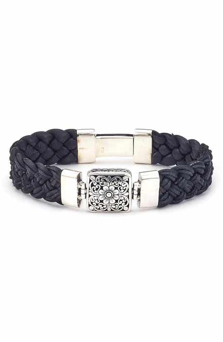 SAMUEL B. Braided Leather Bracelet