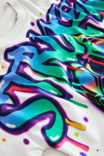 Kids' Graffiti Soccer Cotton Graphic T-Shirt