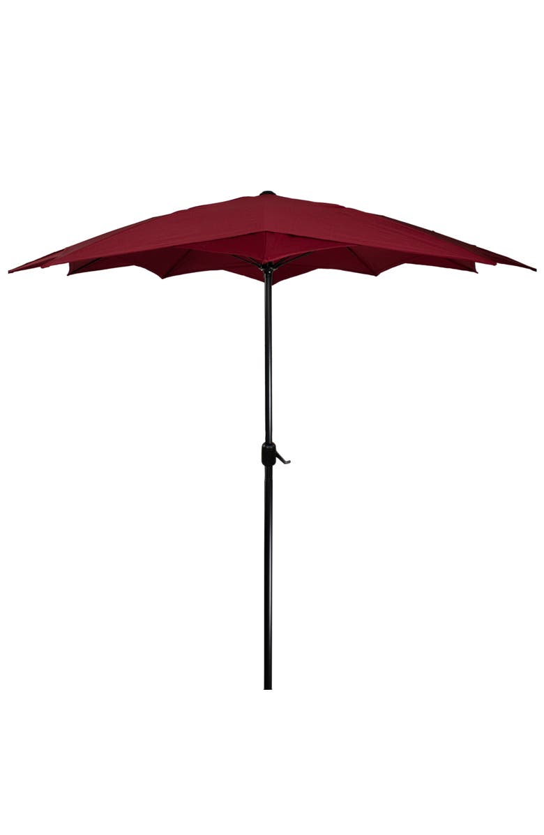 Northlight 8.85ft Outdoor Patio Lotus Umbrella with Hand Crank, Burgundy, Alternate, color, Red