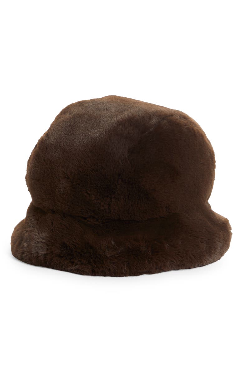 Liberal Youth Ministry Faux Fur Bucket Hat, Main, color, 