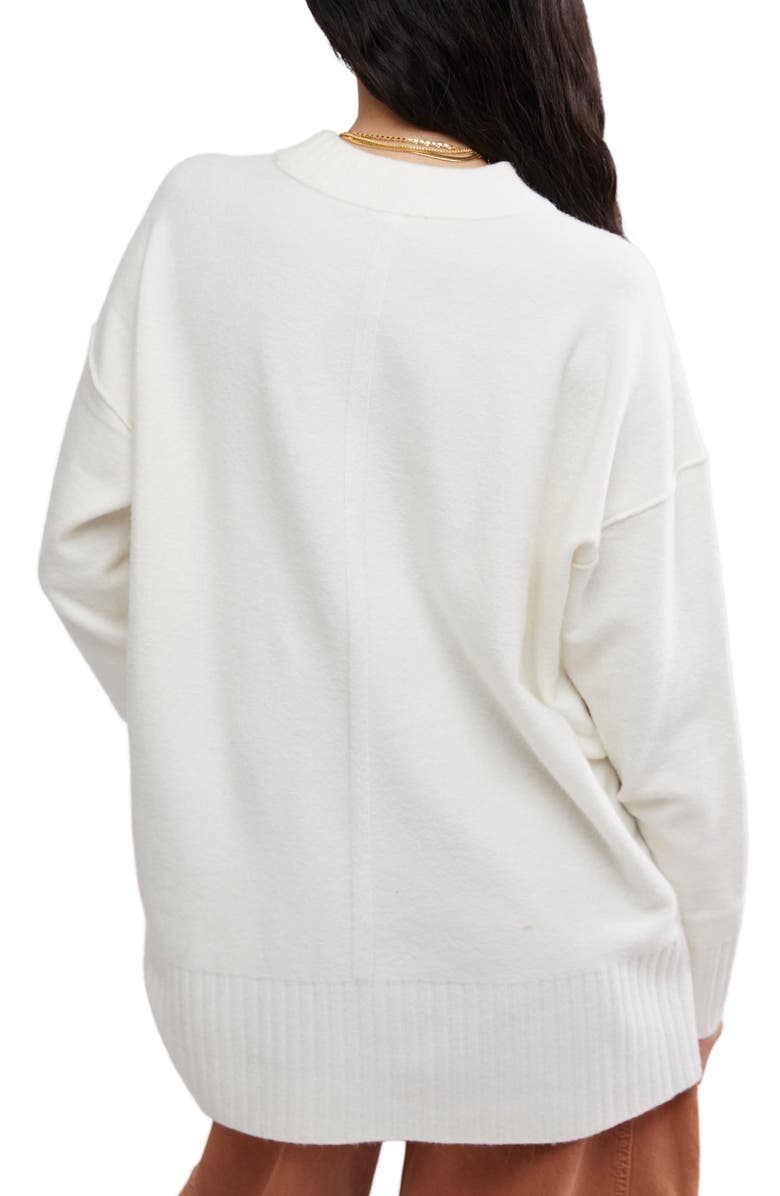 Free People Phoebe High-Low Tunic Sweater, Alternate, color, Stark White