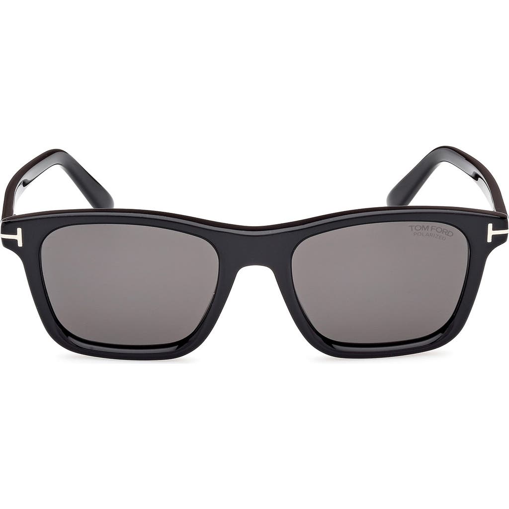 TOM FORD Barron 54mm Square Sunglasses in Shiny Black/eco/lenses at Nordstrom