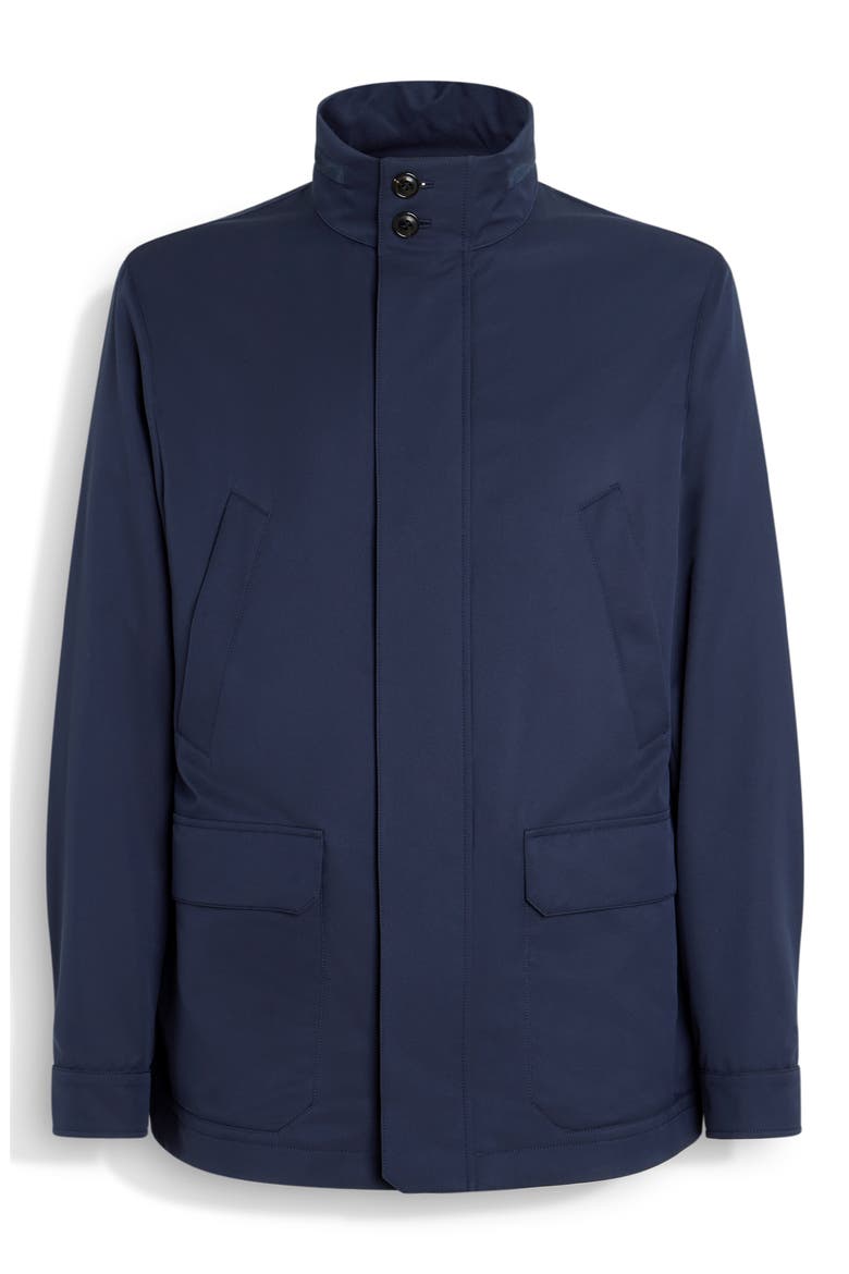 Water Repellent Microfiber Twill Field Jacket, Alternate, color, INK BLUE