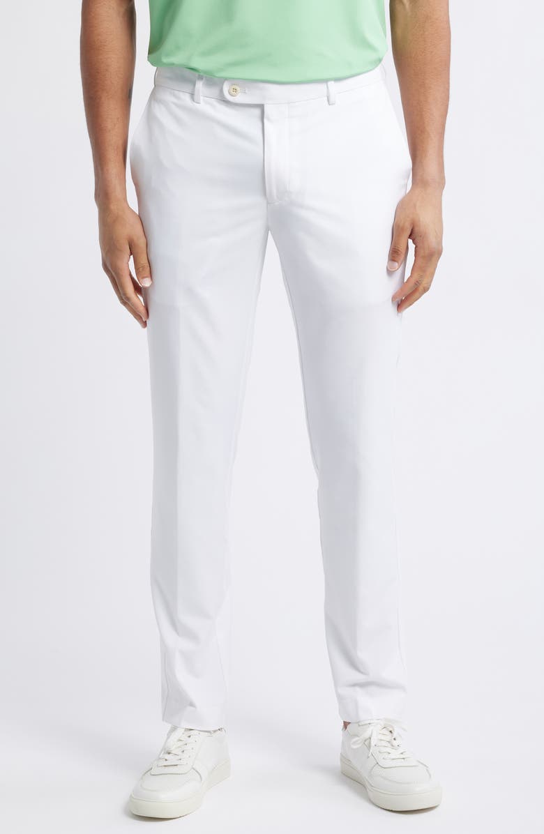 Peter Millar Crown Crafted Surge Performance Flat Front Trousers, Main, color, White