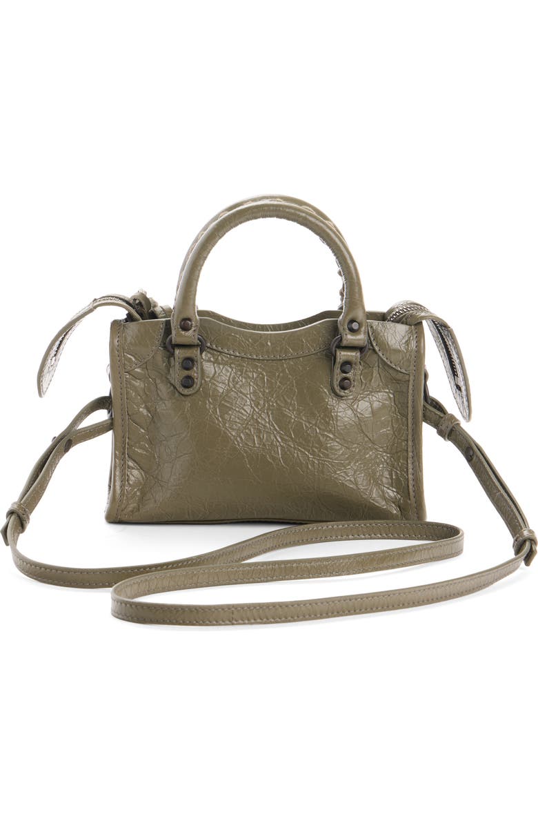 Balenciaga Small Le City Leather Satchel, Alternate, color, 3258 Army Green