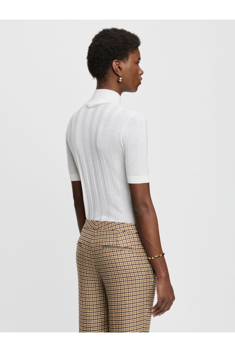 Jordyn Short sleeve mockneck sweater, Alternate, color, White