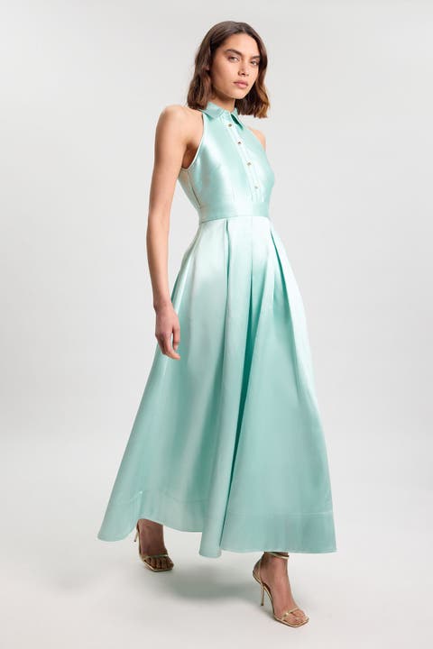 Twill Collared Maxi Dress