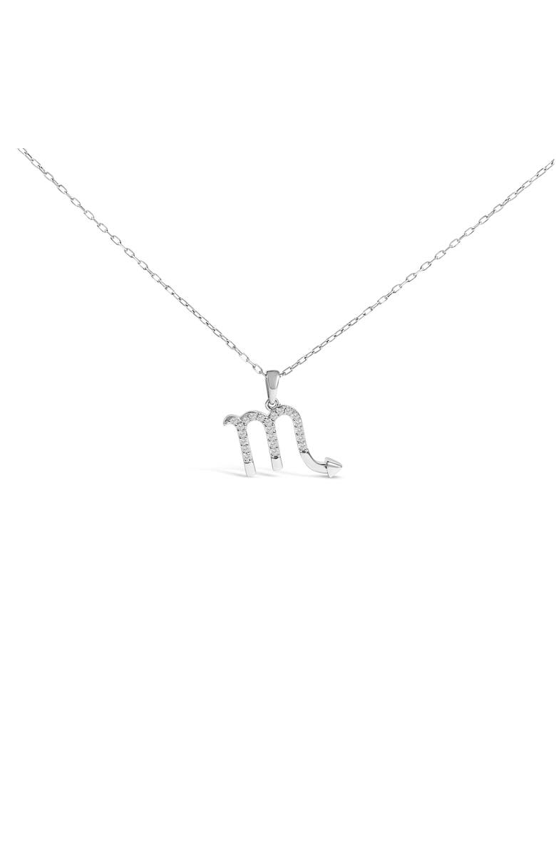 Haus of Brilliance Sterling Silver 1/7 Cttw Diamond Scorpio Zodiac Pendant Necklace, Main, color, Silver