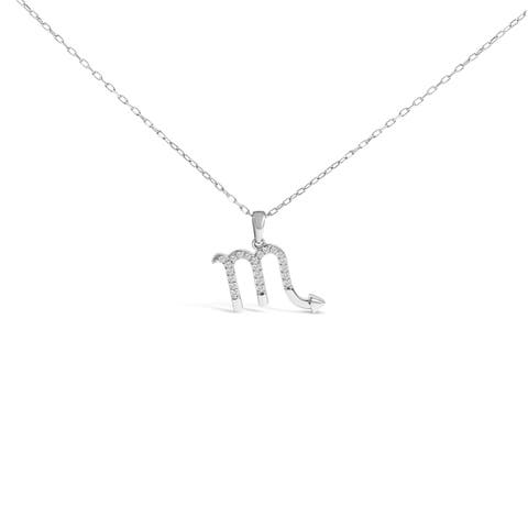 Sterling Silver 1/7 Cttw Diamond Scorpio Zodiac Pendant Necklace