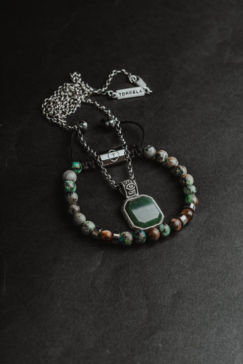 Third Eye Silver Necklace, Alternate, color, Jade