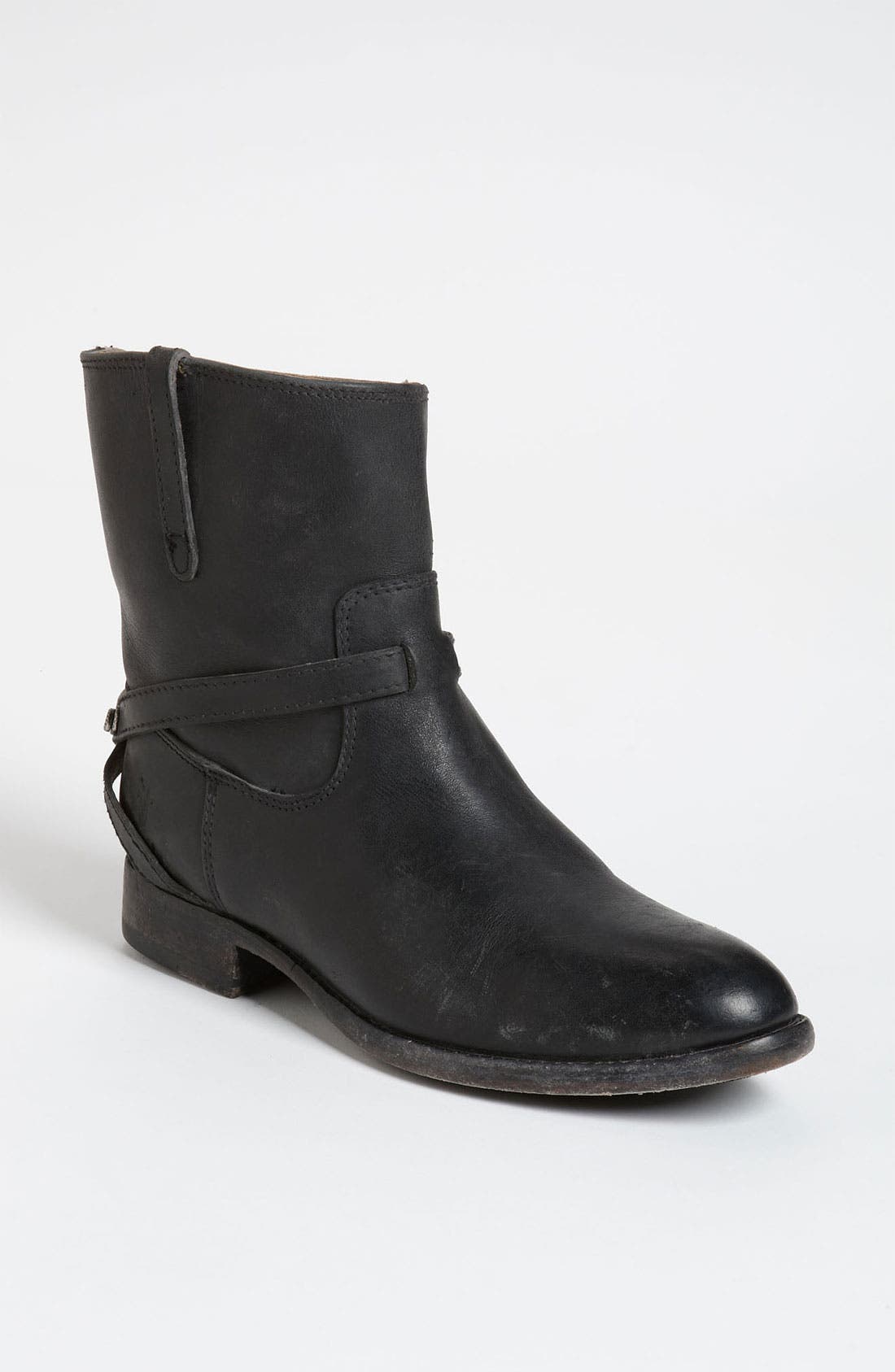 'Lindsay Plate' Short Boot, Main, color, BLACK