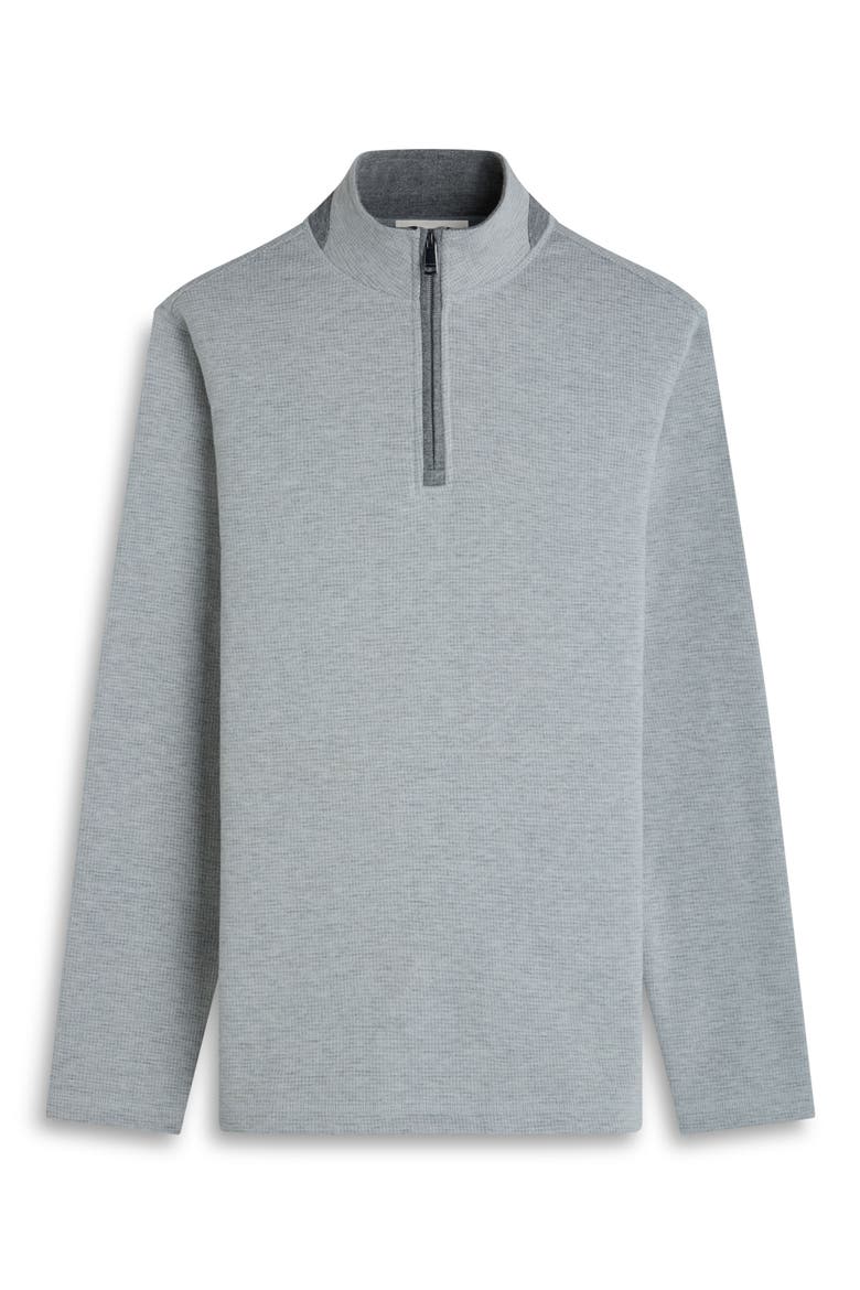 Houndstooth Patern Quarter Zip Top, Alternate, color, CEMENT