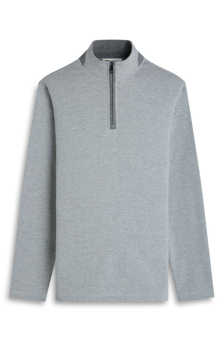 Bugatchi Houndstooth Patern Quarter Zip Top, Alternate, color, Cement