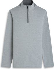 Bugatchi Houndstooth Patern Quarter Zip Top