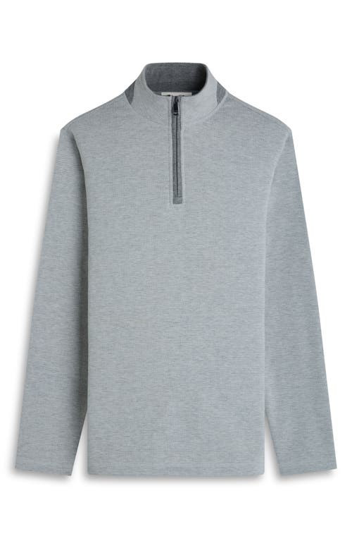 Bugatchi Houndstooth Patern Quarter Zip Top In Gray