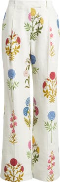 Elie Tahari The Amelia Floral Print Linen Pants