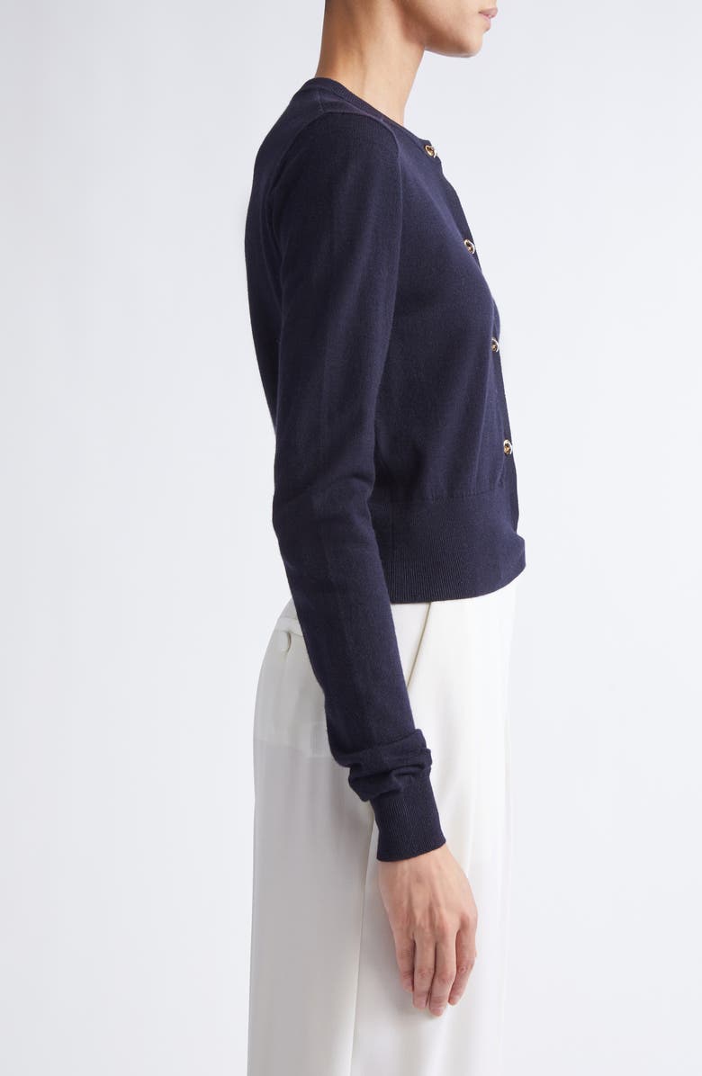 Altuzarra Arlette Merino Wool Blend Cardigan, Alternate, color, Navy