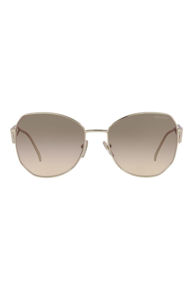 57mm Gradient Round Sunglasses, Main, color, PALE GOLD