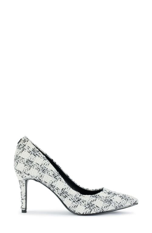 Karl Lagerfeld Paris Royale Pointed Toe Pump In White/black