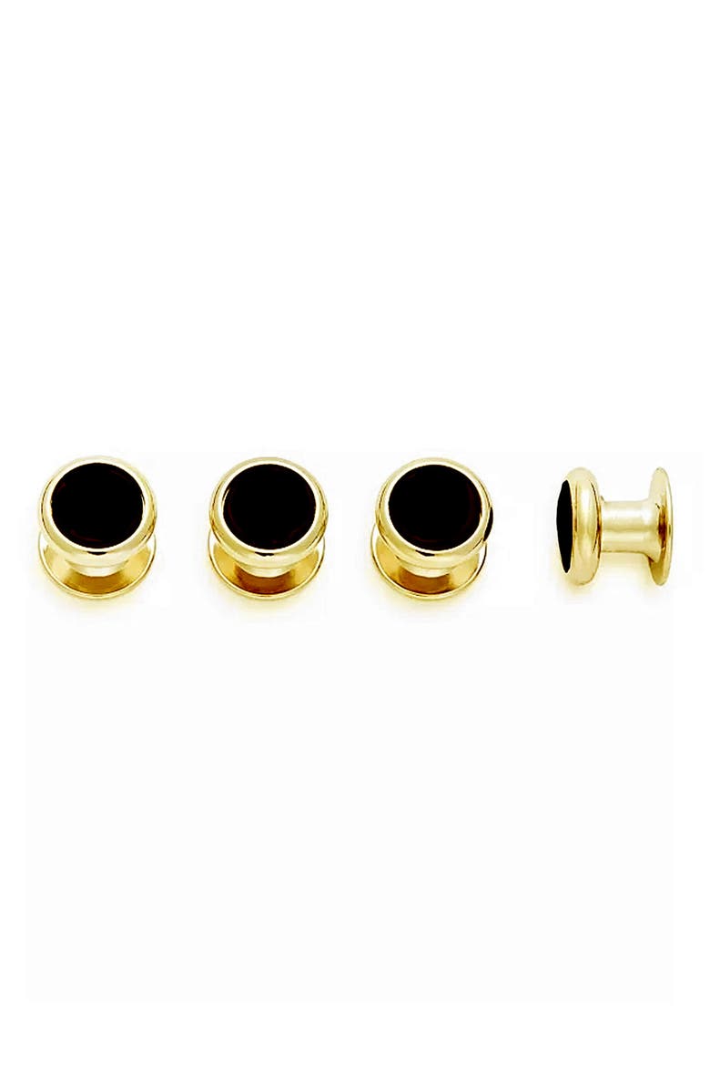 Set of 4 Onyx Studs, Alternate, color, GOLD