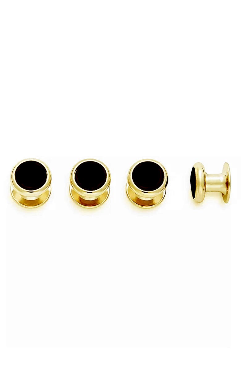 David Donahue Set of 4 Onyx Studs, Alternate, color, Gold