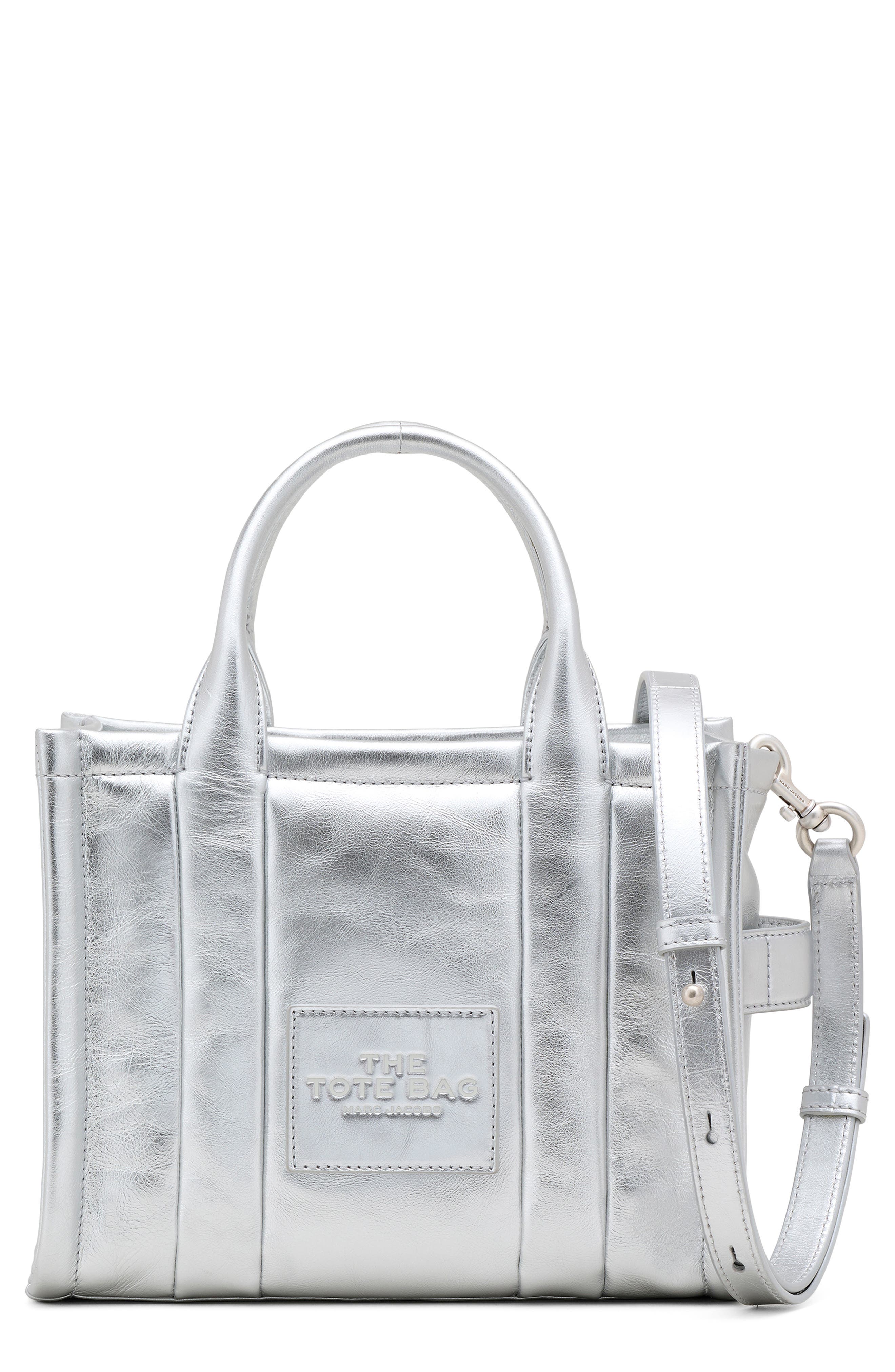Marc Jacobs The Small Metallic Leather Tote, Main, color, 