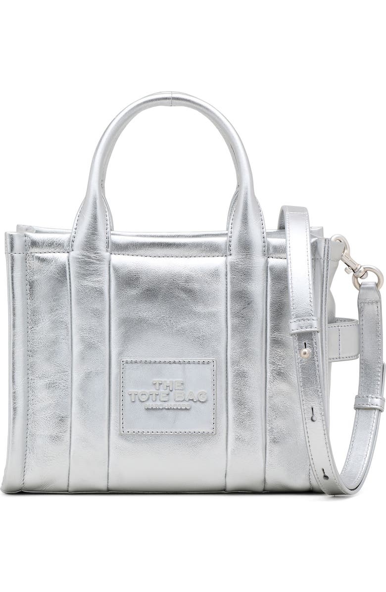 Marc Jacobs The Small Metallic Leather Tote, Main, color,