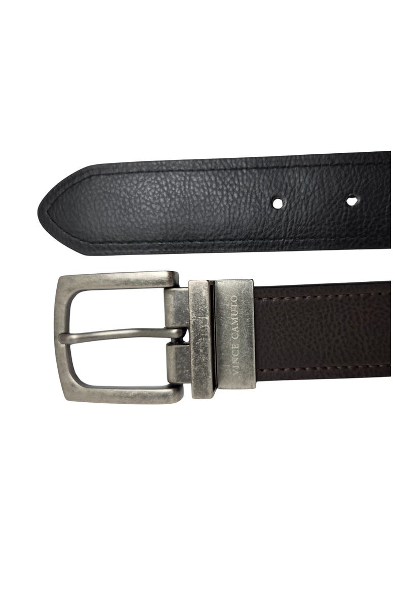 Reversible Leather Belt, Alternate, color, BROWN/ BLACK