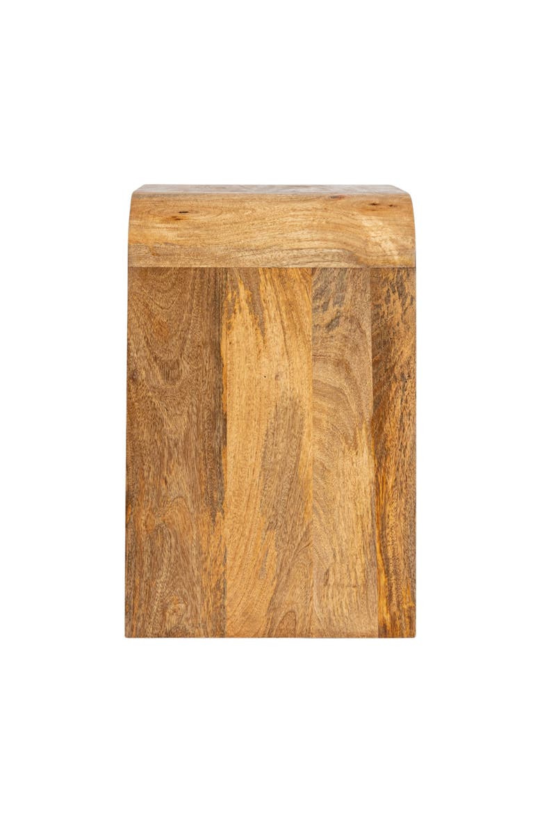 Waterfall Edge End Table with Shelf, Alternate, color, Natural