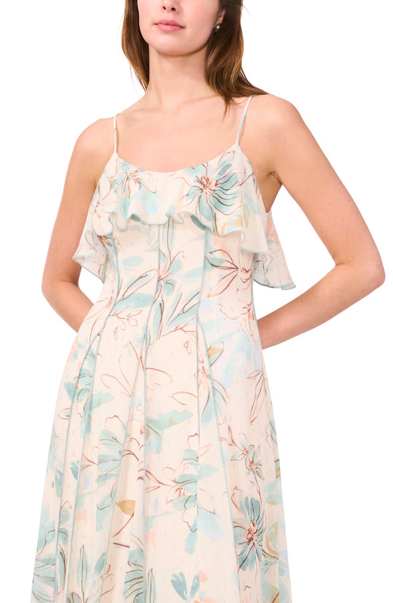Parker The Haiden Floral Ruffle Maxi Dress, Alternate, color, Robins Egg