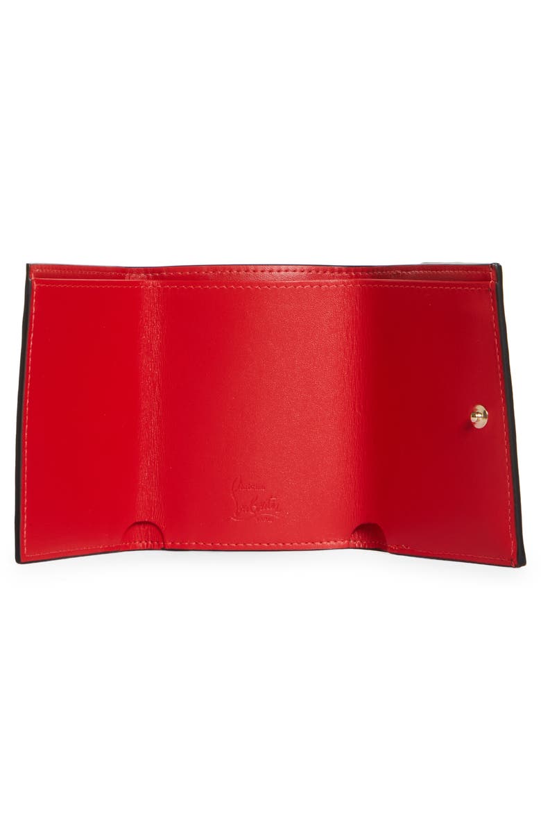 Christian Louboutin Loubi 54 Compact Leather Wallet, Alternate, color, Black/ Gold