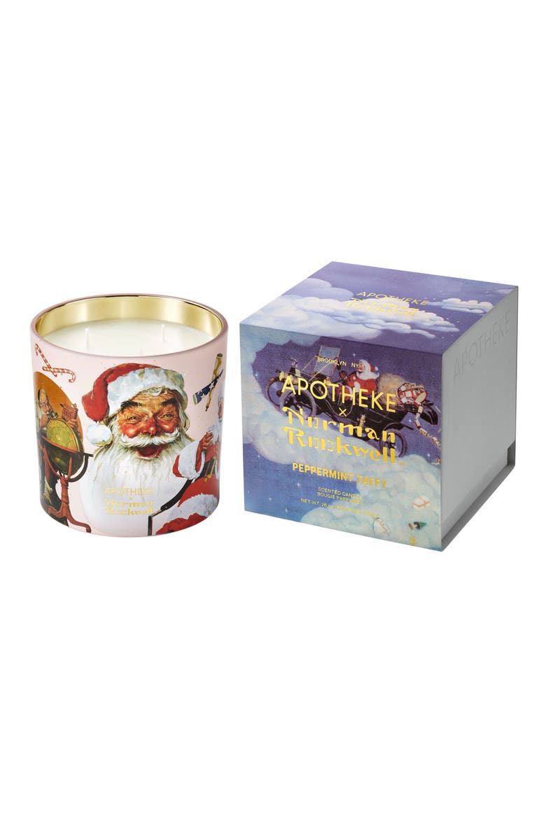 Norman Rockwell Peppermint Taffy Candle, Main, color, NO COLOR