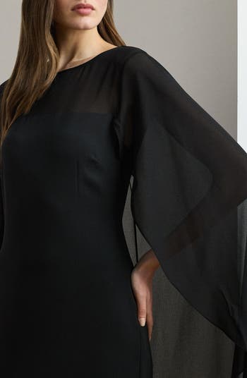Lauren Ralph Lauren ★【ドレス】Semisheer Capelet Georgette Lauren Ralph Lauren Semisheer Capelet Georgette Gown | Nordstrom