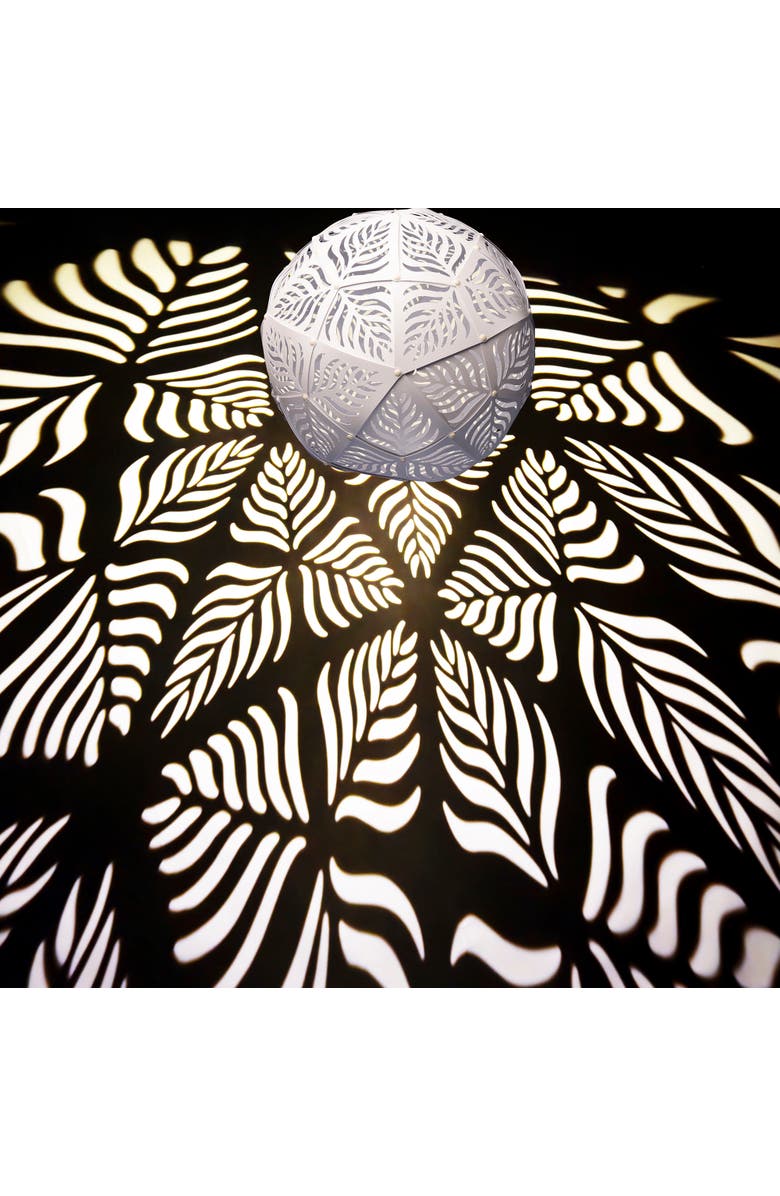 GlowTheory 18" Solar Palm Light White Outdoor Hanging Décor, Alternate, color, Multicolored