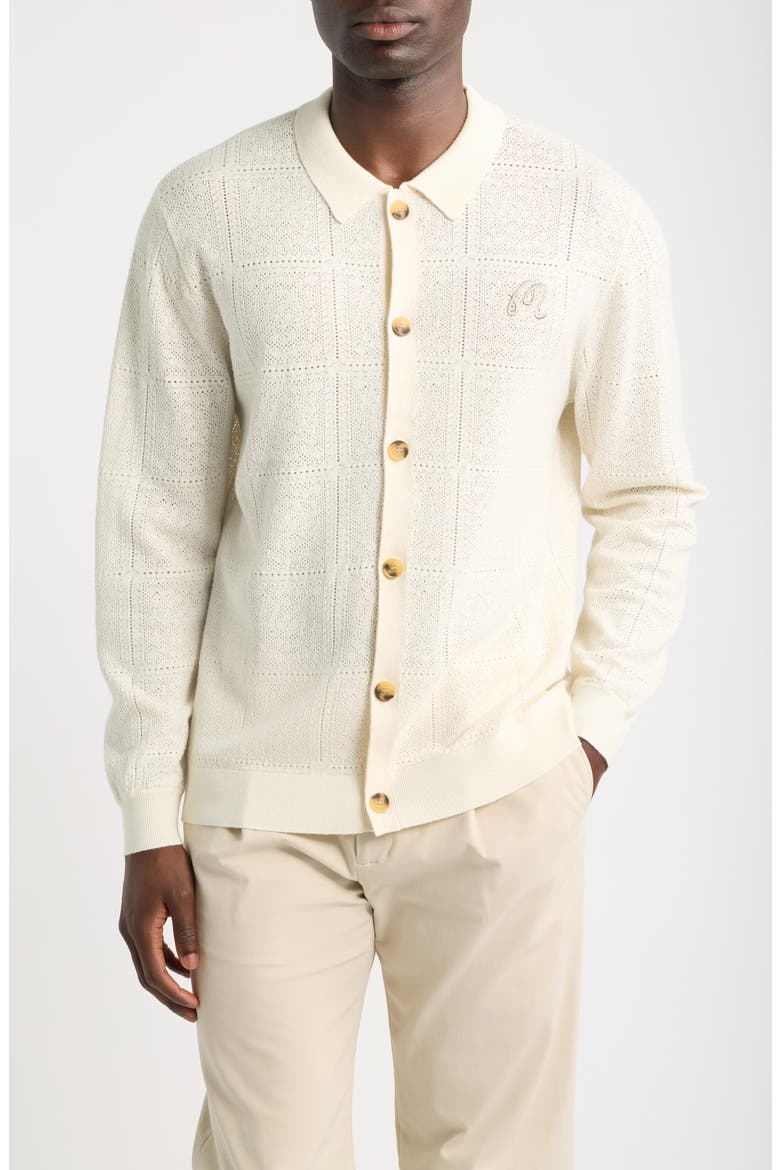 Resort Pointelle Detail Cardigan, Main, color, WHISPER WHITE