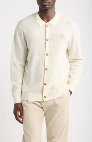 MALBON Resort Pointelle Detail Cardigan