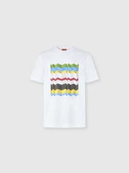 UM Crew-neck Cotton T-shirt With Macro Zigzag Print