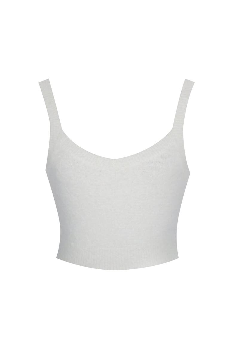 Selene Wool-Blend Ribbed Knit V-Neck Top, Alternate, color, White