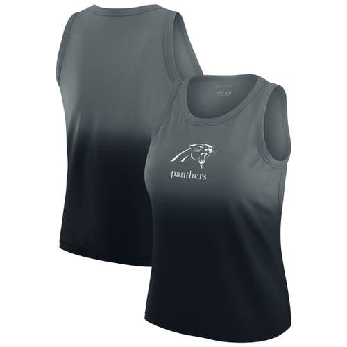Wear By Erin Andrews X Gracie Hunt Black Carolina Panthers Ombre Tank Top In Multi