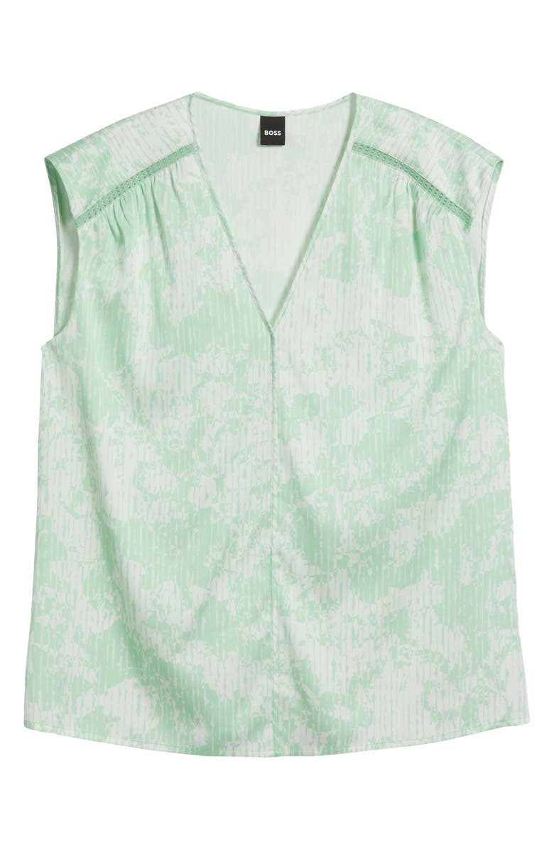 BOSS Binadi Sleeveless Stretch Silk Top, Alternate, color, Pistachio Layered Floral