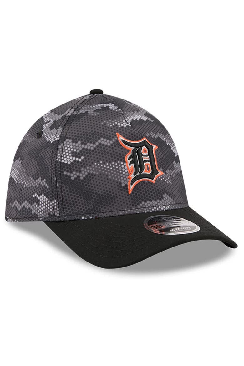 Men's New Era Black Detroit Tigers Camo 39THIRTY A-Frame Flex Hat, Alternate, color, Black