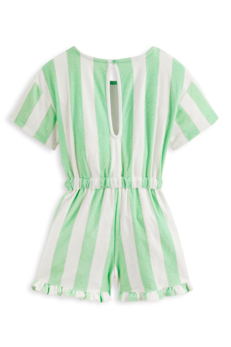 Kids' Stripe Terry Romper, Alternate, color, PALE GREEN STRIPE